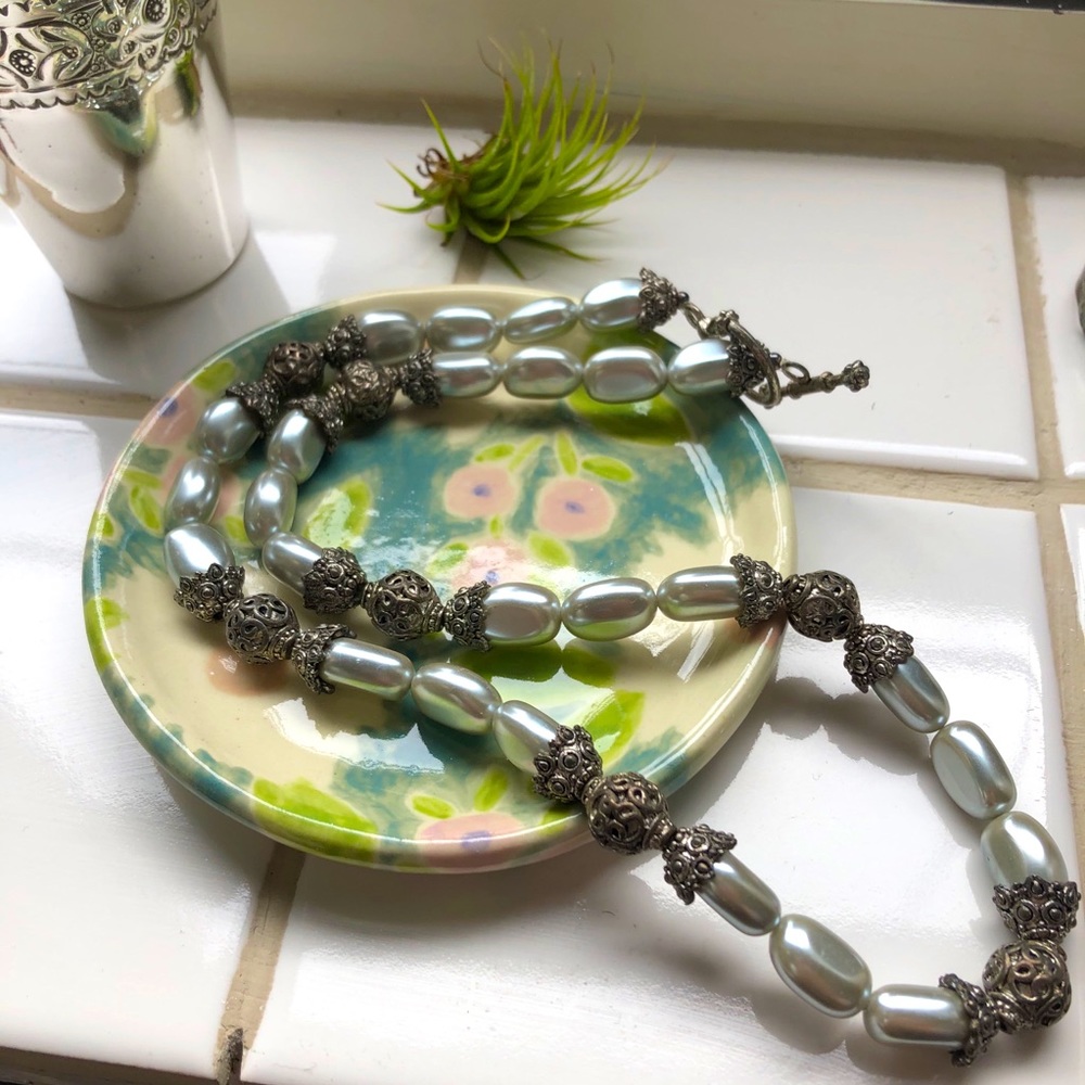 Silver Beaded Necklace
